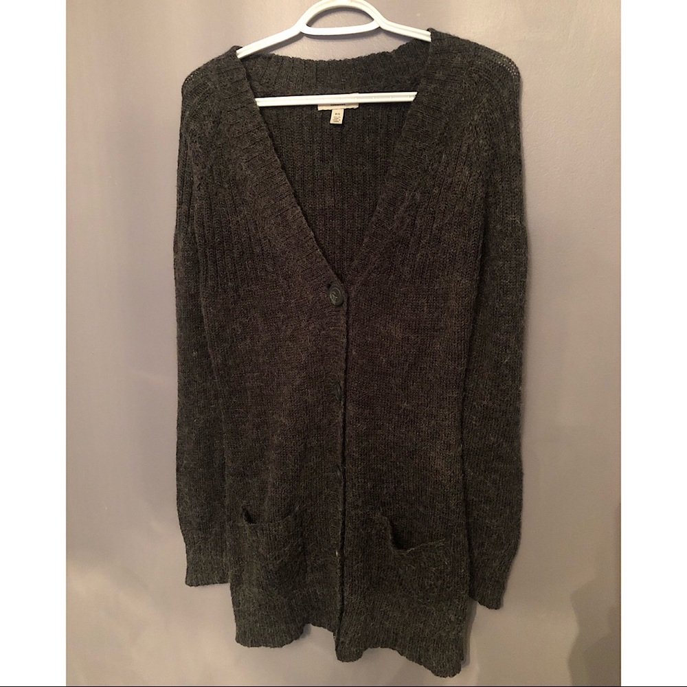 Long wool cardigan